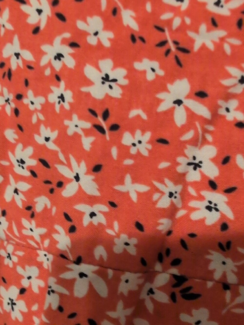 Time and Tru Coral Floral Wrap Midi Dress - Picture 5 of 6